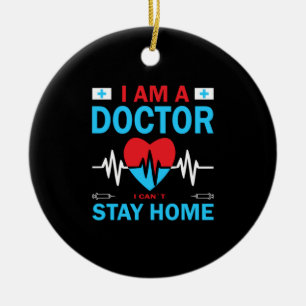 Nurse Gift   Sjuksköterska jag inte kan stanna hem Julgransprydnad Keramik