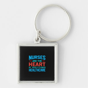 Nurse Gift   Sjuksköterskor är hjärtat Fyrkantig Silverfärgad Nyckelring