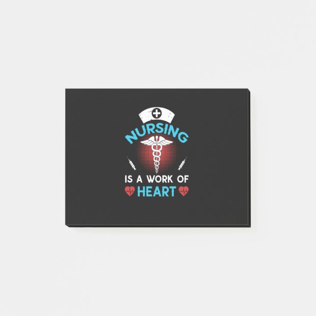 Nurse Gift | Sjukvård är ett hjärtarbete Post-it Block (Framsida)