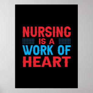 Nurse Gift Sjukvård är ett hjärtarbete Poster