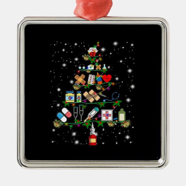 Nurse Gift | Sjukvårdsapparat Julgran Julgransprydnad Metall (Framsidan)