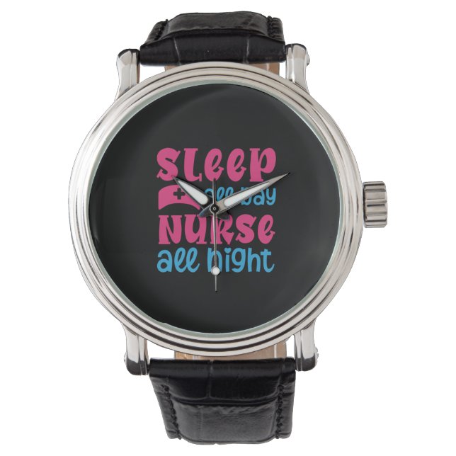 Nurse Gift | Strömspardagssjuksköterska hela natte Armbandsur (Framsida)
