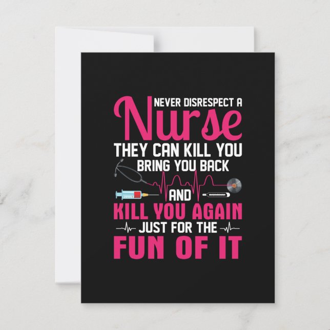 Nurse Gift struntar aldrig i en sjuksköterska Anteckningskort (Framsida)