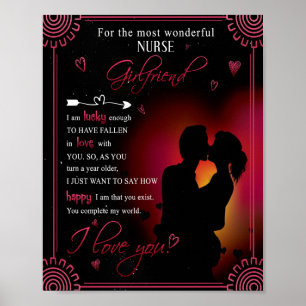 Nurse Girlkompis Gift Från Boykompis Valentine Poster