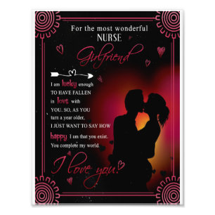 Nurse Girlkompis Gift Från Boyvän Valentine Fototryck
