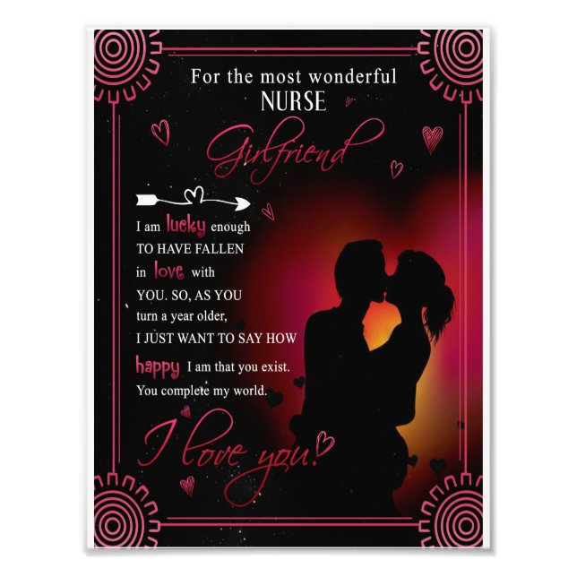 Nurse Girlkompis Gift | Från Boyvän Valentine Fototryck (Framsidan)