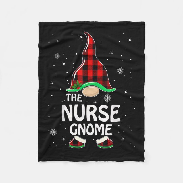 Nurse Gnome Buffalo Play Matching Family Christma Fleecefilt (Framsidan)