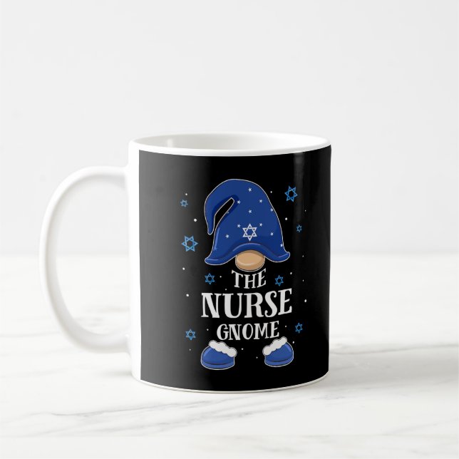 Nurse Gnome Hanukkah Jewish Matching Family Julaft Kaffemugg (Vänster)