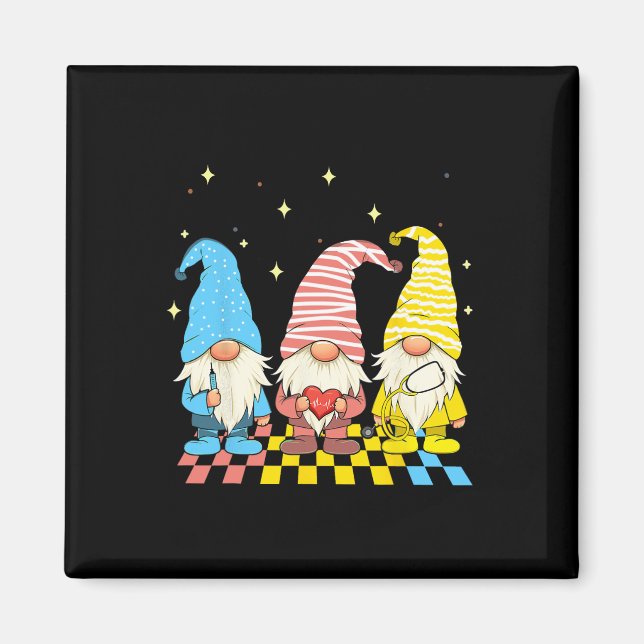 Nurse Gnomes Stethoscope Eggs Funny Påsk Rn Icu Magnet (Framsidan)