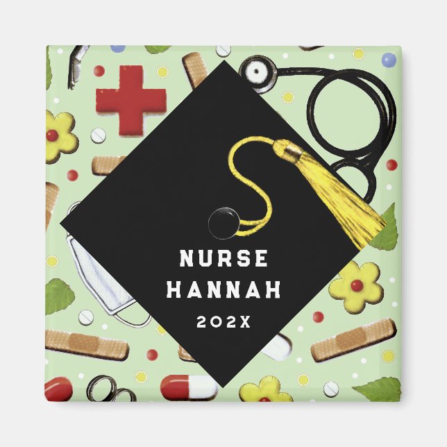 Nurse Grad Gratulerar Magnet (Framsidan)