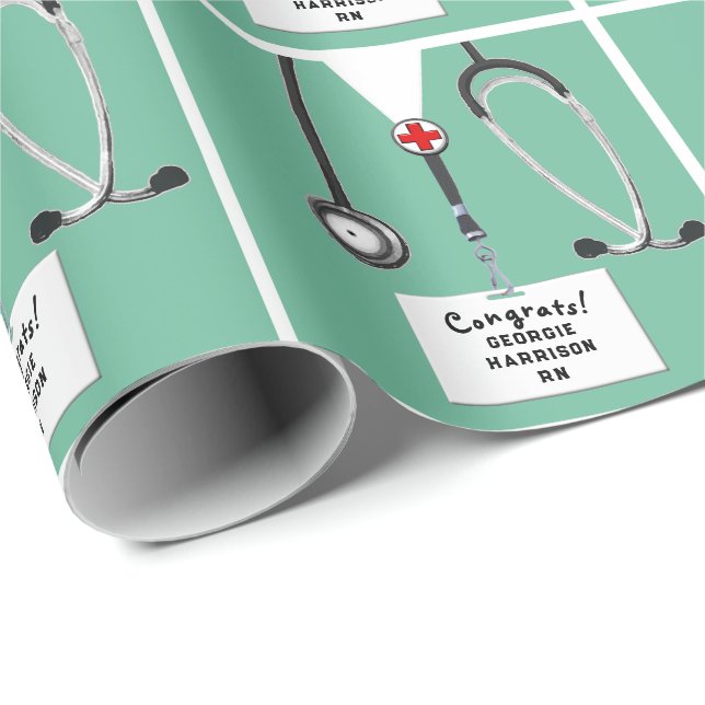 Nurse Graduation Gift Wrapping Paper Presentpapper (Rullad Hörn)