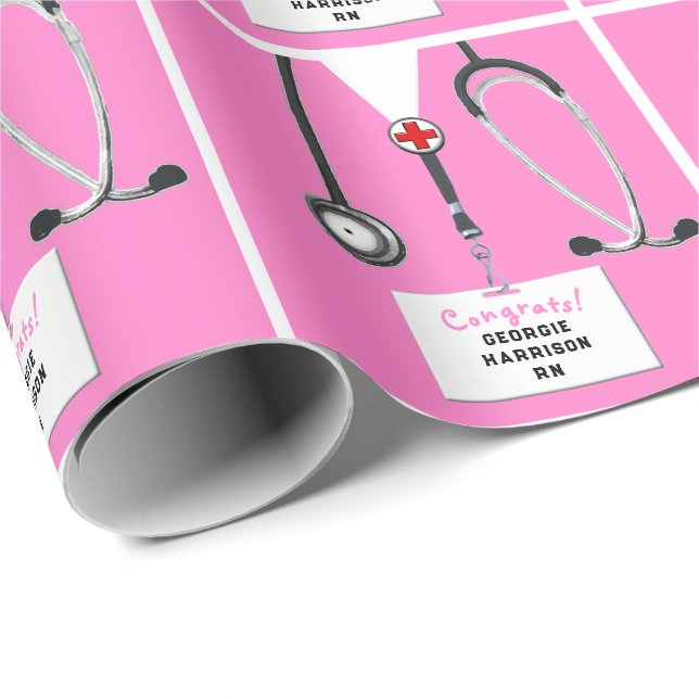 Nurse Graduation Gift Wrapping Paper Presentpapper (Rullad Hörn)