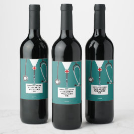 Nurse Graduation Wine Label Vinflaska Etikett