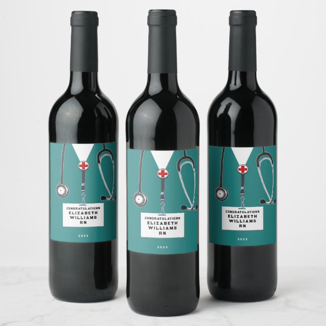 Nurse Graduation Wine Label Vinflaska Etikett (Flaskor)