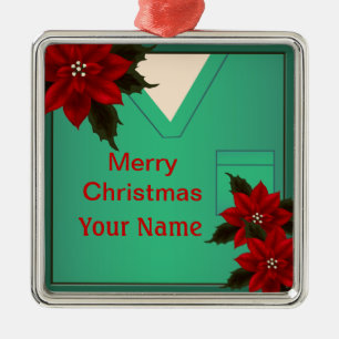Nurse Grönt Scrubs jul jul Premium Ornamet 5 Julgransprydnad Metall