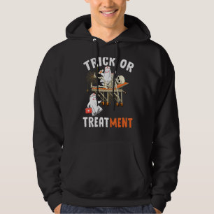 Nurse Halloween Costume Boo Ghost Trick eller Trea Hoodie