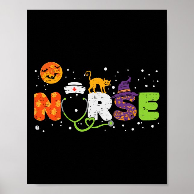 Nurse Halloween Costume Stethoscope Heartslag Pump Poster (Framsidan)