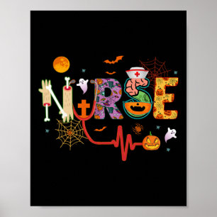 Nurse Halloween Costume Stethoscope Heartslag Pump Poster