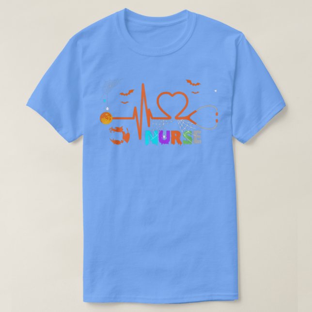 Nurse Halloween Costume Stethoscope Heartslag Pump T Shirt (Design framsida)