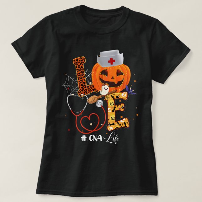 Nurse Halloween Costumes for Women with Kärlek CNA T Shirt (Design framsida)