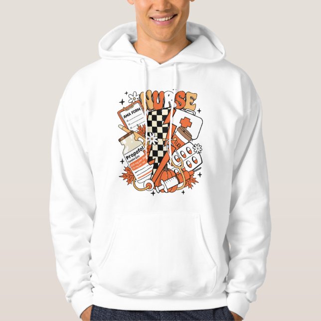 Nurse Halloween Cute Fall Hoodie (Framsida)