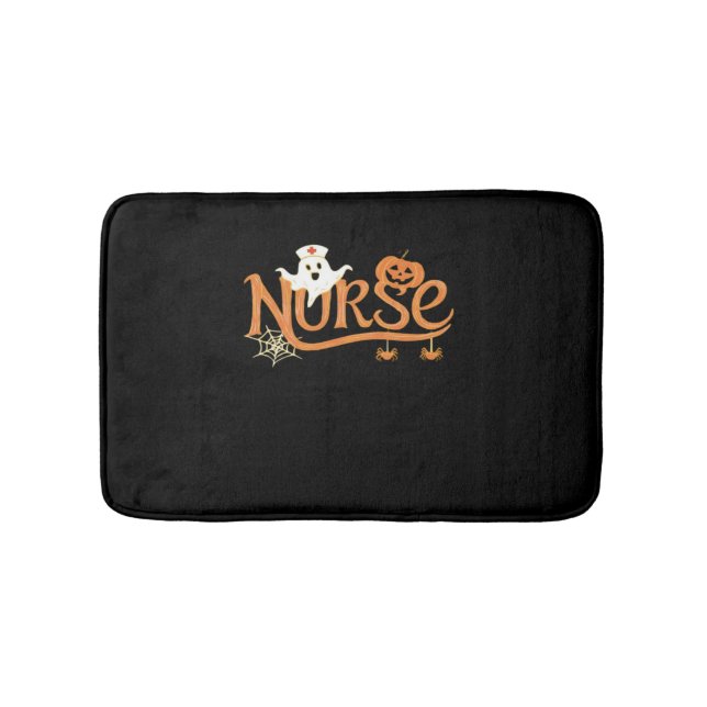 Nurse Halloween Cute Ghost och Pumpkin Essential T Badrumsmatta (Framsidan)