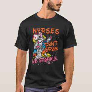 Nurse Halloween Dabbing Unicorn Mummy Nurse Hat T Shirt