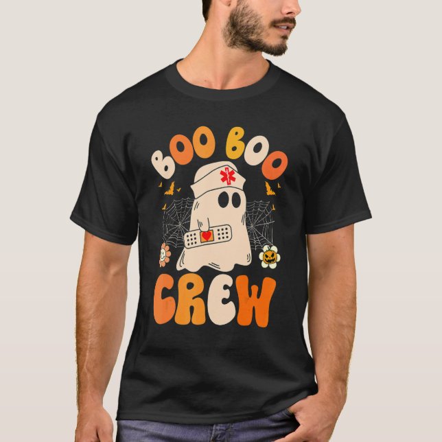 Nurse Halloween for Women Manar Boo Boo Crew T Shirt (Framsida)