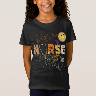 Nurse Halloween Gift med Pumpkin Boo Spider Witch T Shirt