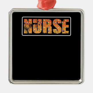 Nurse Halloween Gift med Pumpkin Spider Witch Hat Julgransprydnad Metall