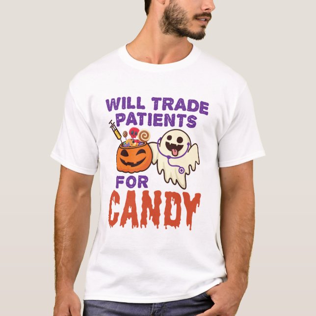 Nurse Halloween kommer att handla med patienter fö T Shirt (Framsida)
