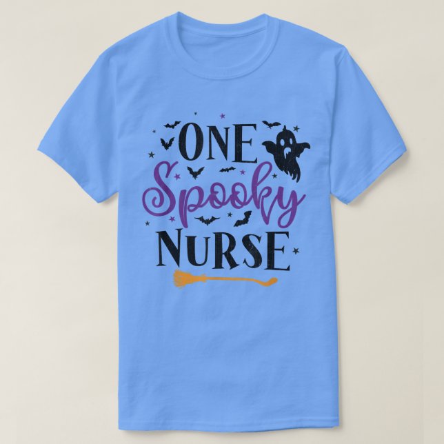 Nurse Halloween Matching Group Pajamas One Spooky T Shirt (Design framsida)