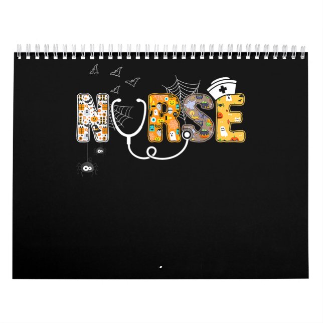 Nurse Halloween Shirt Gift med Pumpkin Boo Spider Kalender (Omslag)