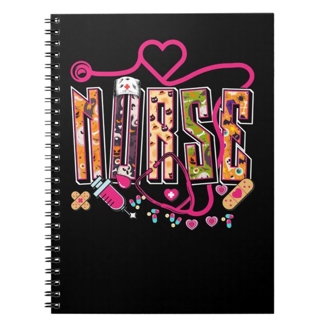 Nurse Halloween Stethoscope Medical Worker Anteckningsbok (Framsidan)