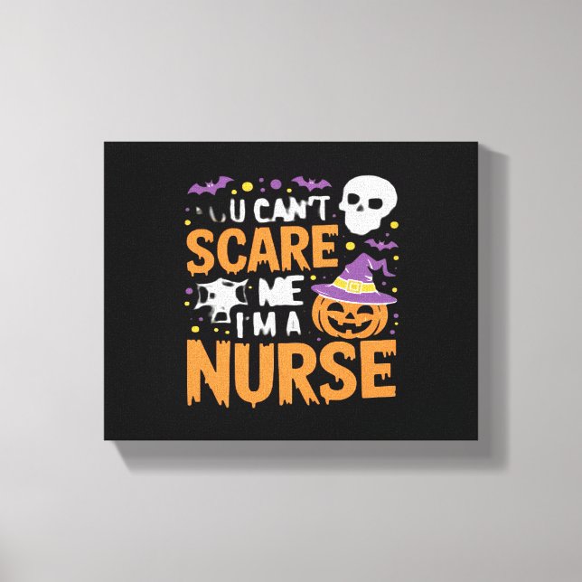 Nurse Halloween Witch Funny Nursing Essential T-Sh Canvastryck (Framsida)
