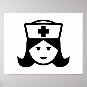 Nurse head face poster