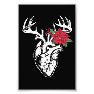 Nurse Heart Anatomy Reindeer Heart Cath Lab RN Fototryck