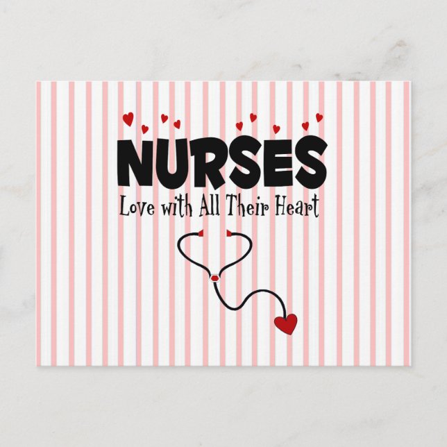 Nurse Heart Gift Vykort (Framsida)