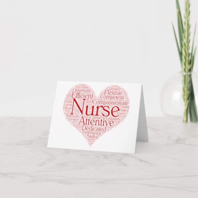Nurse Heart Notecard Tack Kort (Framsida)
