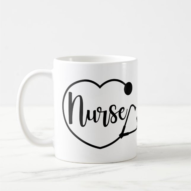 Nurse Heart Personlig Gift Kaffemugg (Vänster)