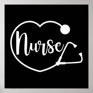 Nurse Heart-steoskop Poster