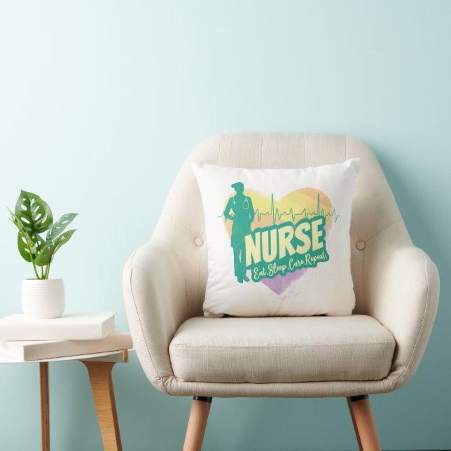 Nurse Heartslag Vintage Studenten Nursing School Kudde (Stol)