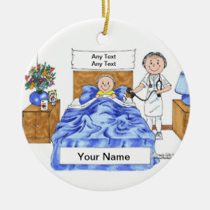 Nurse - Honung Julgransprydnad Keramik