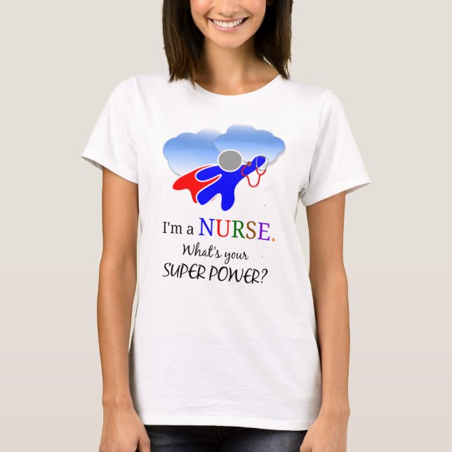 Nurse humor, Nurse superhjälte Tee (Framsida)
