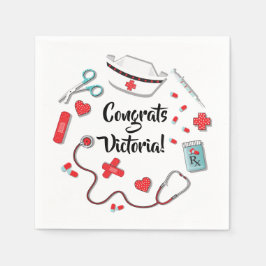 Nurse icons studentfest napkins pappersservett
