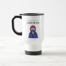 Nurse illustration Blue scrub och HIjab Tack Resemugg