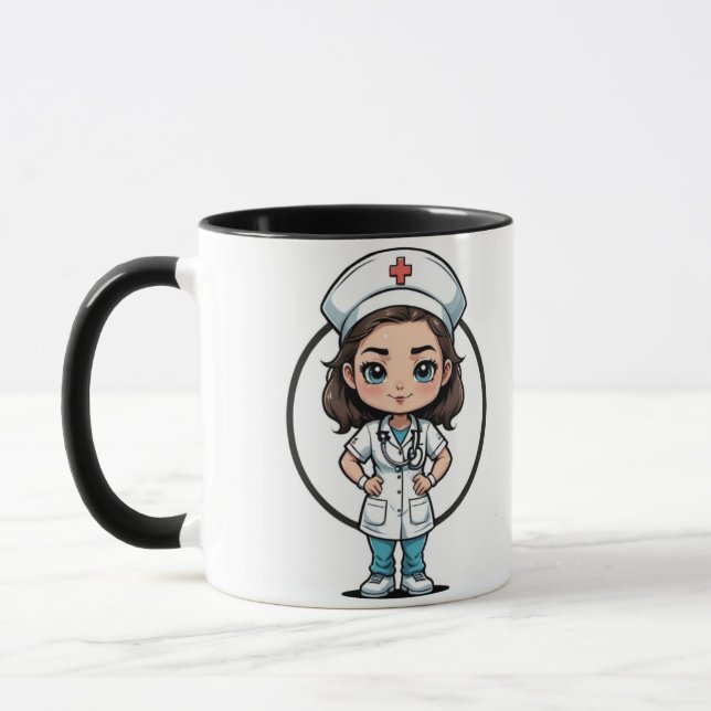 Nurse Illustration Coffee Mug Mugg (Vänster)