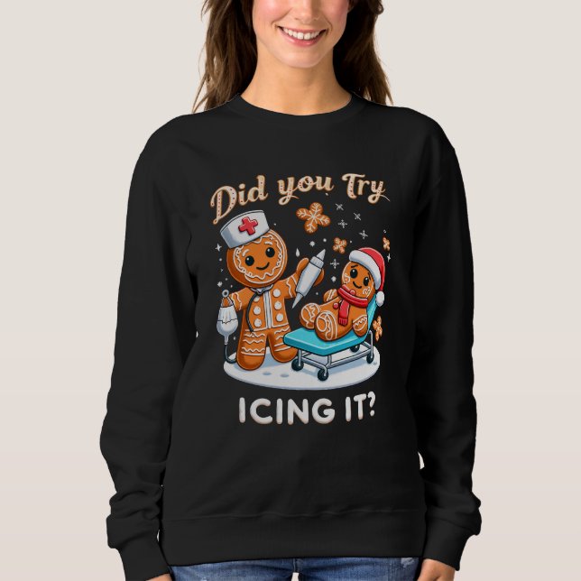 Nurse jul Gingerbröd Julafton Nurse T Shirt (Framsida)