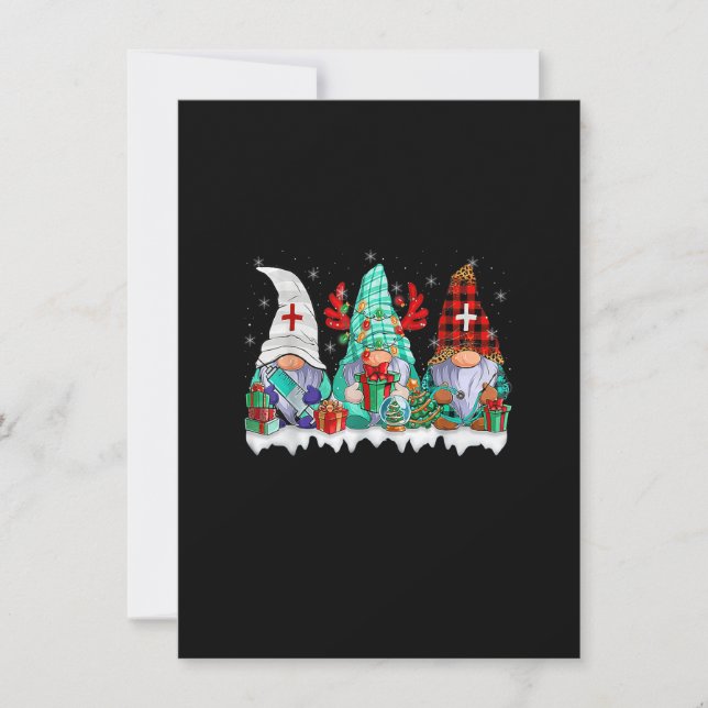 Nurse jul Gnomes Cute Nurses Julafton Pajamas PJ Inbjudningar (Framsida)