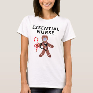 Nurse jul, Mask Covid-Pepparkaksgubben Ansikte T Shirt